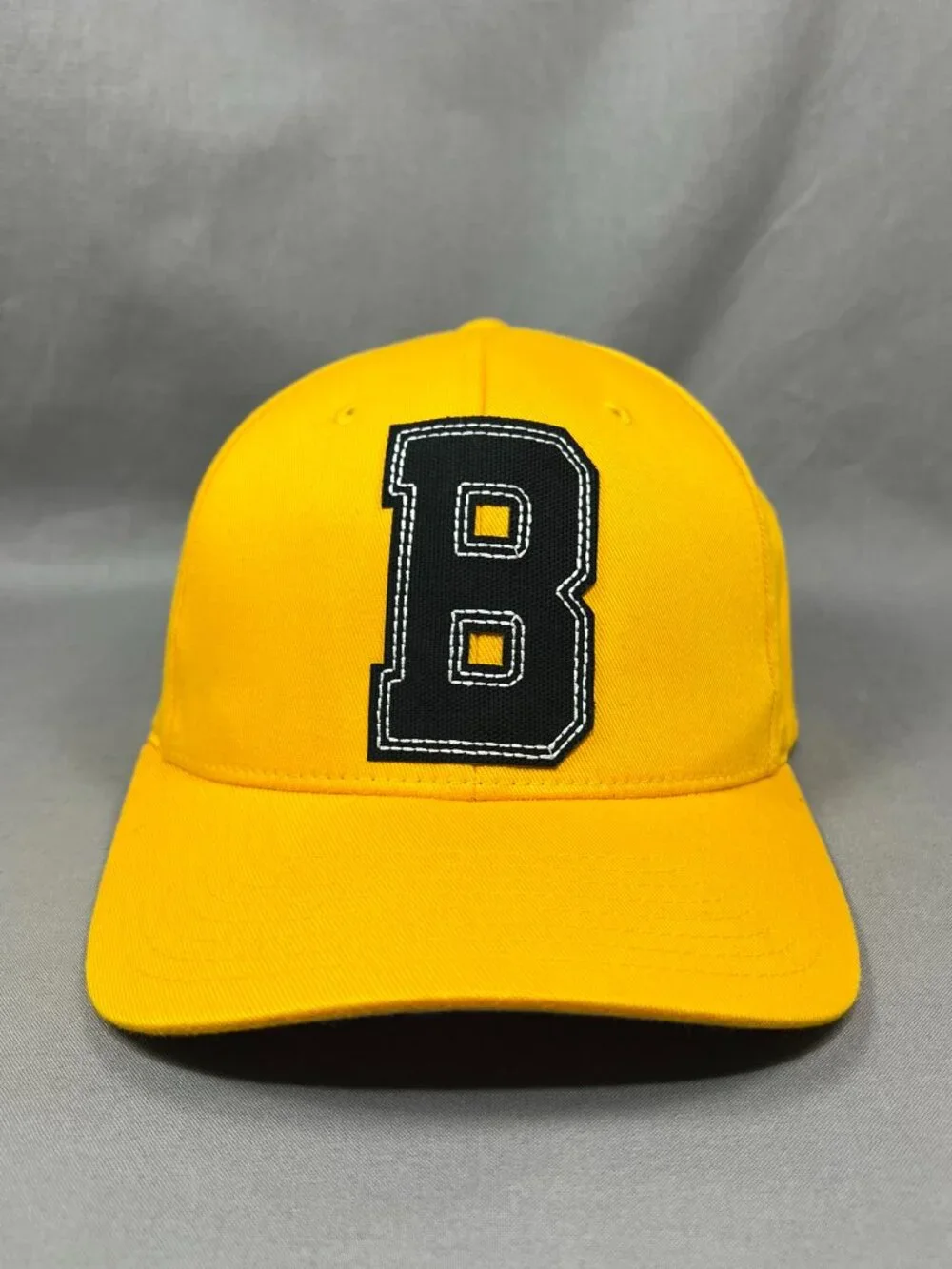 Boston Bruins Yupoong Flexfit S/M Hat Yellow Gold Stretch Hockey Retro B Mens
